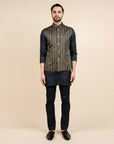 Multicoloured Striped Nehru Jacket