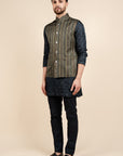 Multicoloured Striped Nehru Jacket