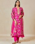 Rani Pink Mulberry Chints Kurta Set
