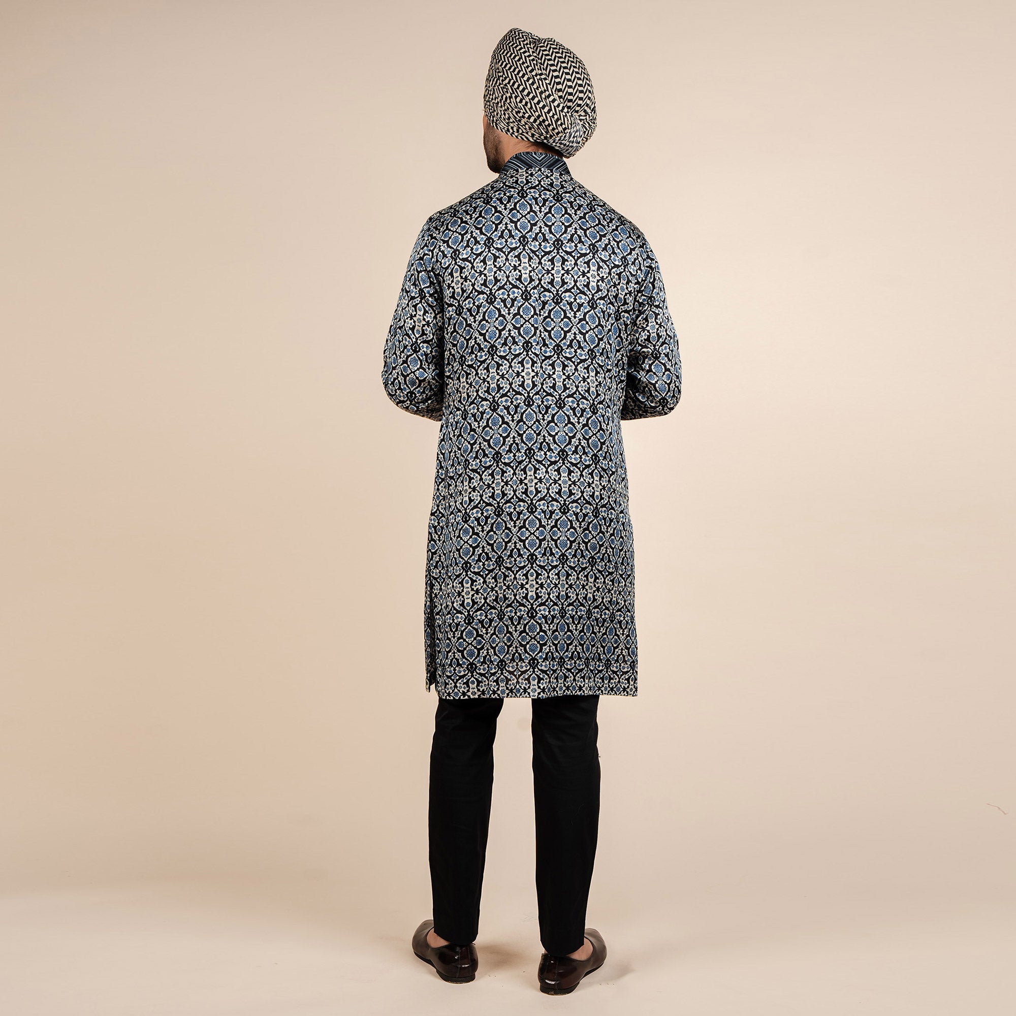 Navy Blue - Ivory Kurta