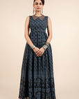 Navy Blue Printed Anarkali
