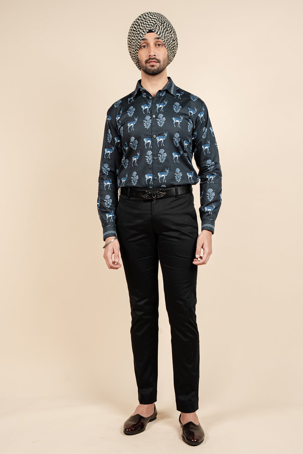 Sunny's Bridal - JJV By JJ Valaya - Navy Blue Shirt - JJV by JJ Valaya