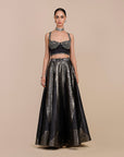 Navy Blue Skirt Set