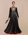Noir Black Chevron Anarkali
