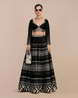 Noir Black Chevron Skirt Set