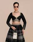Noir Black Chevron Skirt Set