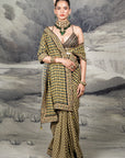Olive Mustard - Midnight Blue Saree Set | Baroda