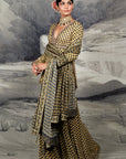 Olive Mustard - Midnight Blue Sharara Set | Baroda