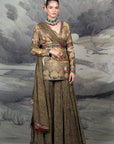 Olive Mustard Sharara Set | Baroda