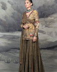 Olive Mustard Sharara Set | Baroda