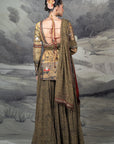 Olive Mustard Sharara Set | Baroda