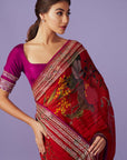 Sequins Embroidery Saree Set