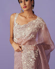 Sequins Jaal Border Saree Set