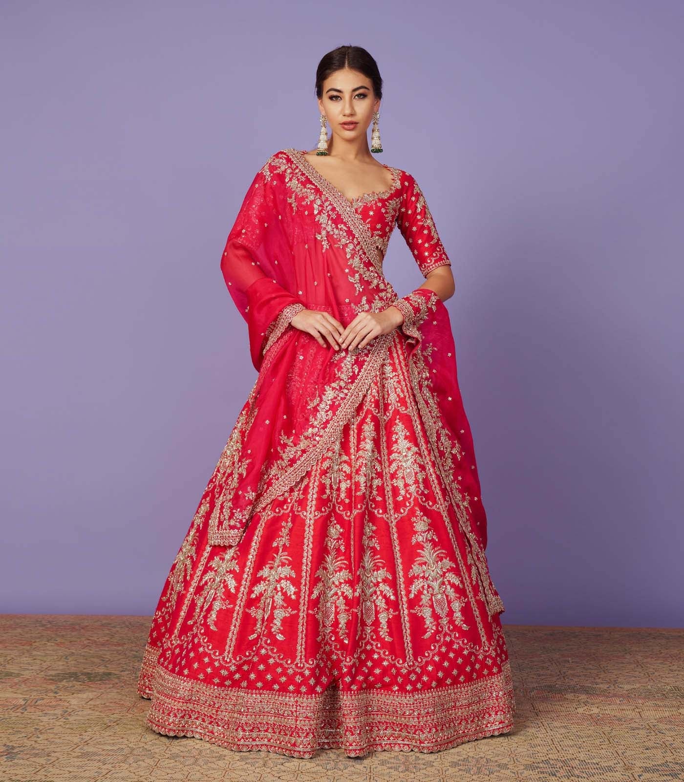 Rawsilk Bouquet Lehenga Set