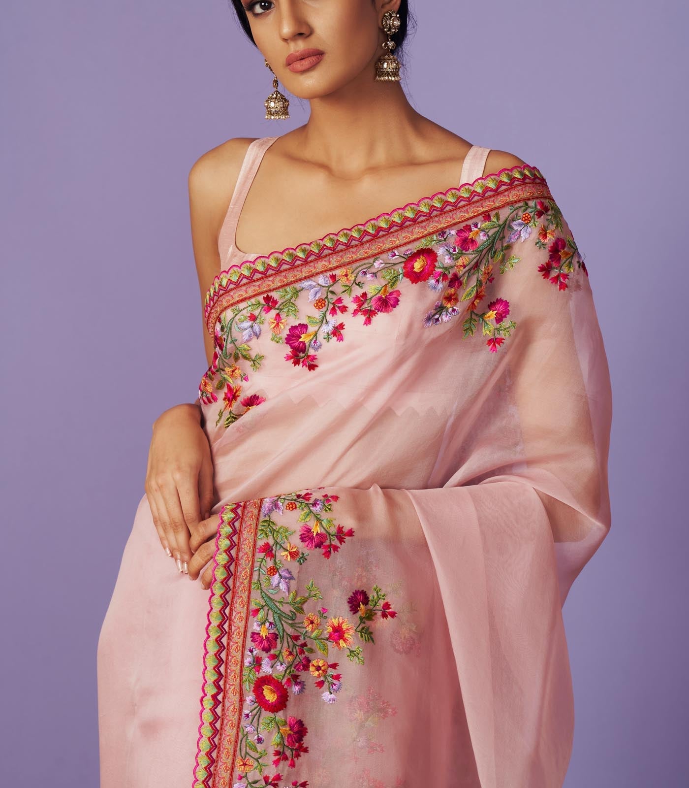 Multi Threadwork Saree Set