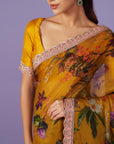Organza Zardozi Border Saree Set