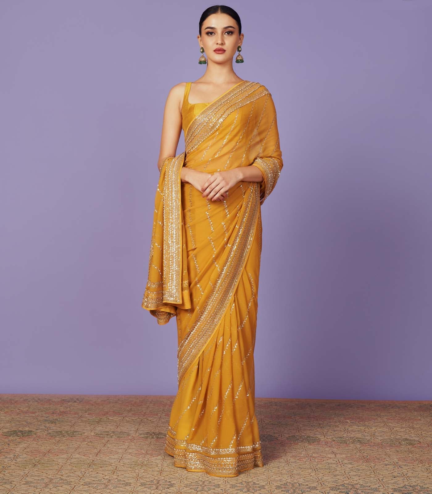 Sequence Border Saree Set