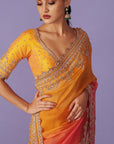 Zardozi Zig Zag Border Saree Set