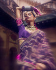 The Mughal Saree Set - Purple