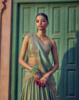 Jharokha Lehenga Set - Green