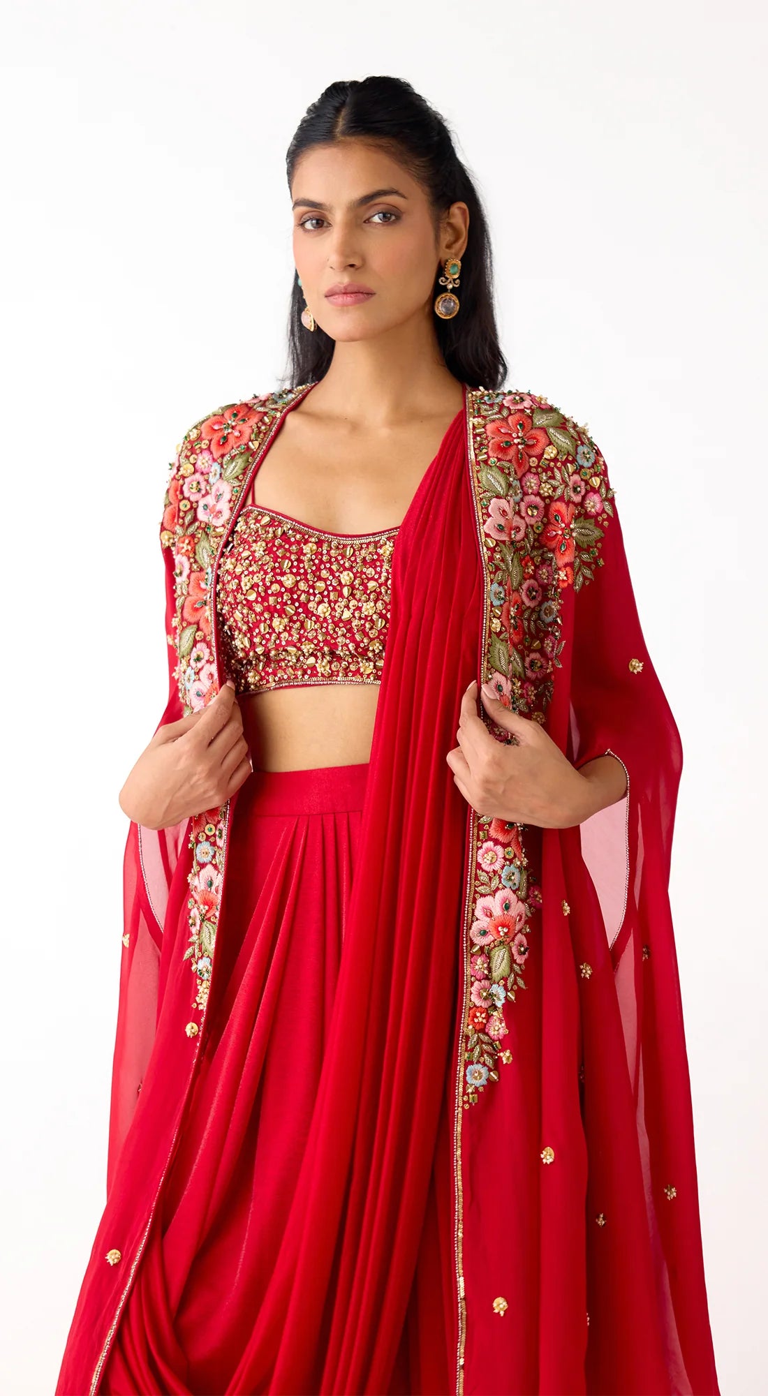 The Scarlet Embrace Skirt &amp; Cape Set - Ready to Ship