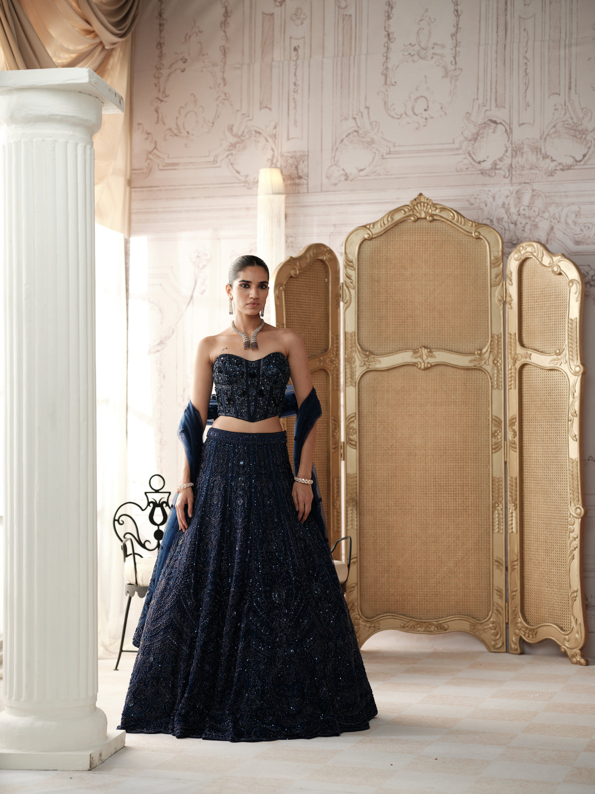 Midnight Etoile Embroidered Lehenga Set