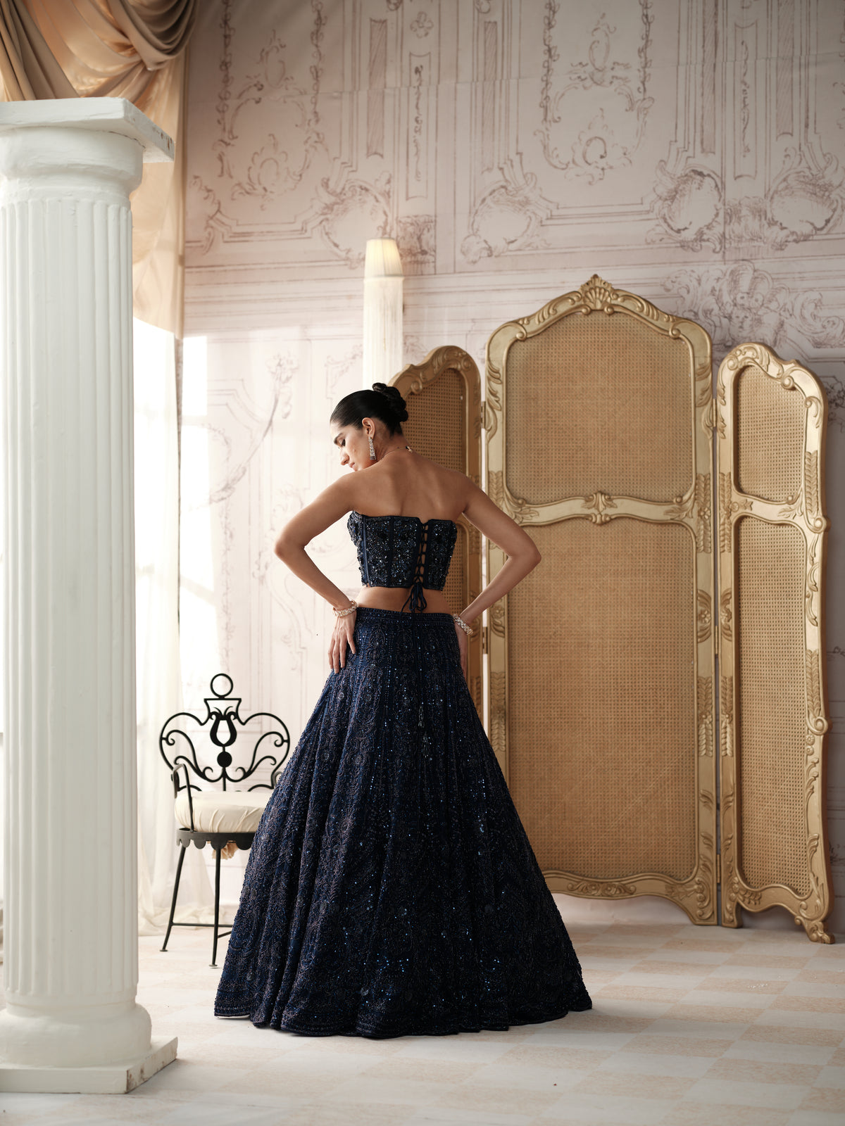 Midnight Etoile Embroidered Lehenga Set