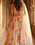 Ivory Georgette Embroidered Lehenga Set - Ready to Ship