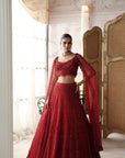 Crimson Etoile Embroidered Lehenga Set