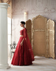 Crimson Etoile Embroidered Lehenga Set