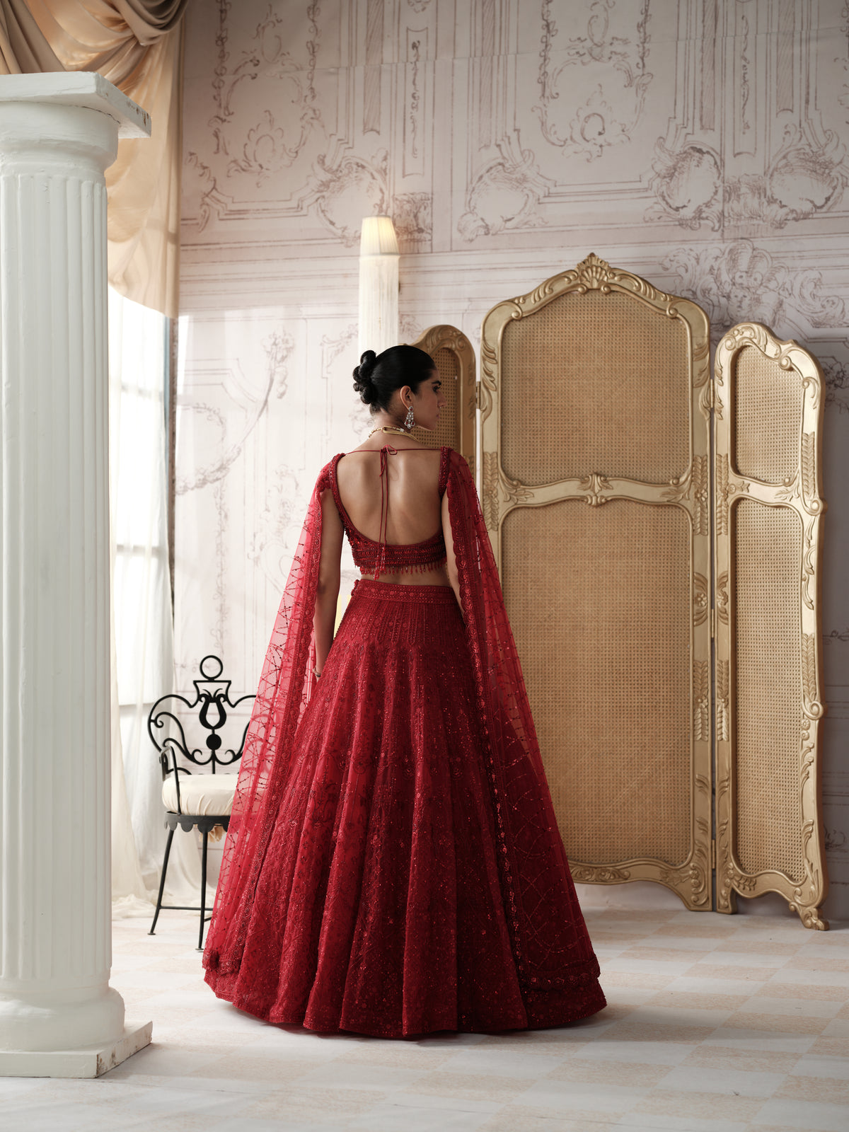 Crimson Etoile Embroidered Lehenga Set