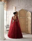 Crimson Etoile Embroidered Lehenga Set