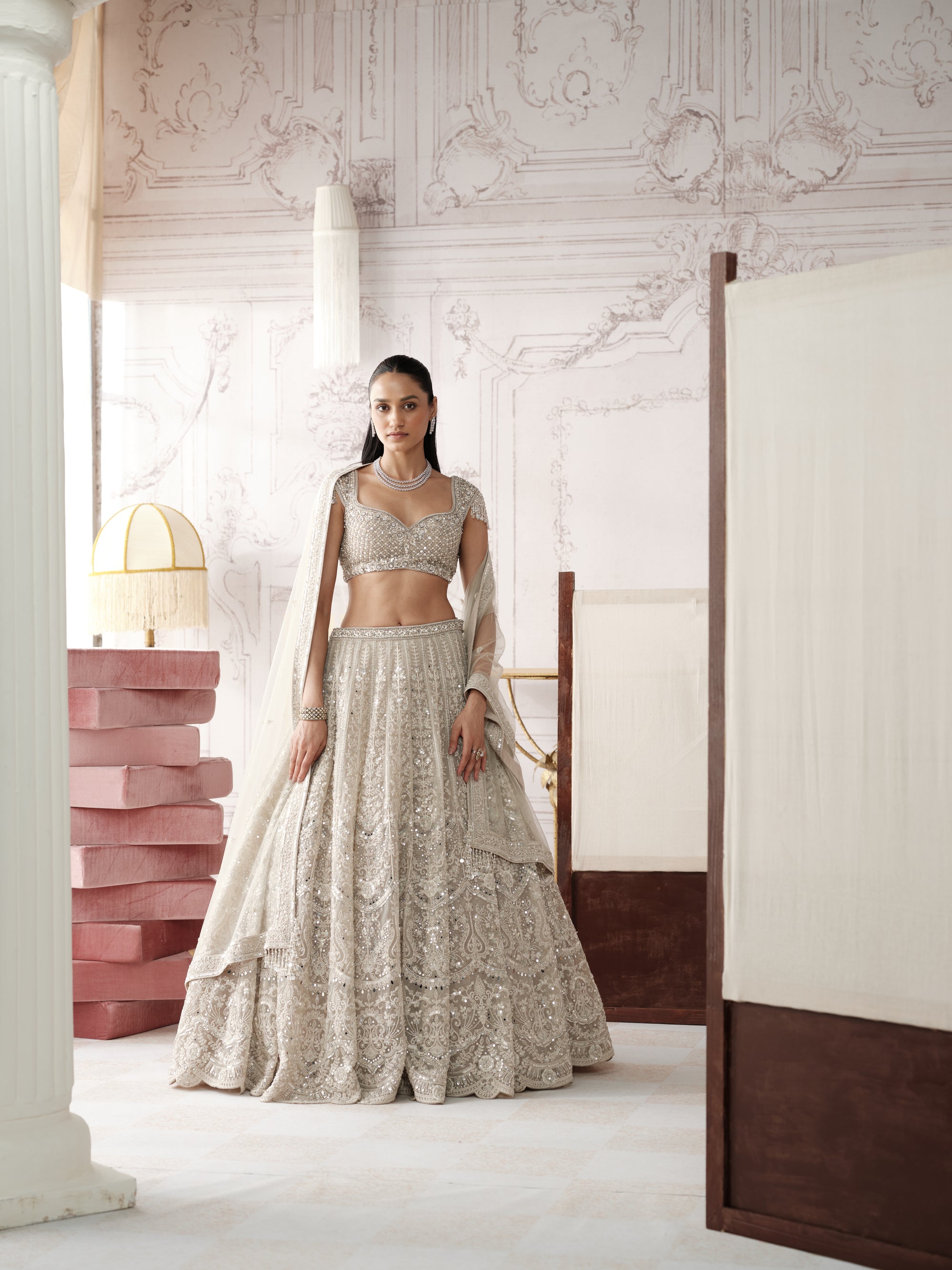 Platinum Eclat Embroidered Lehenga Set