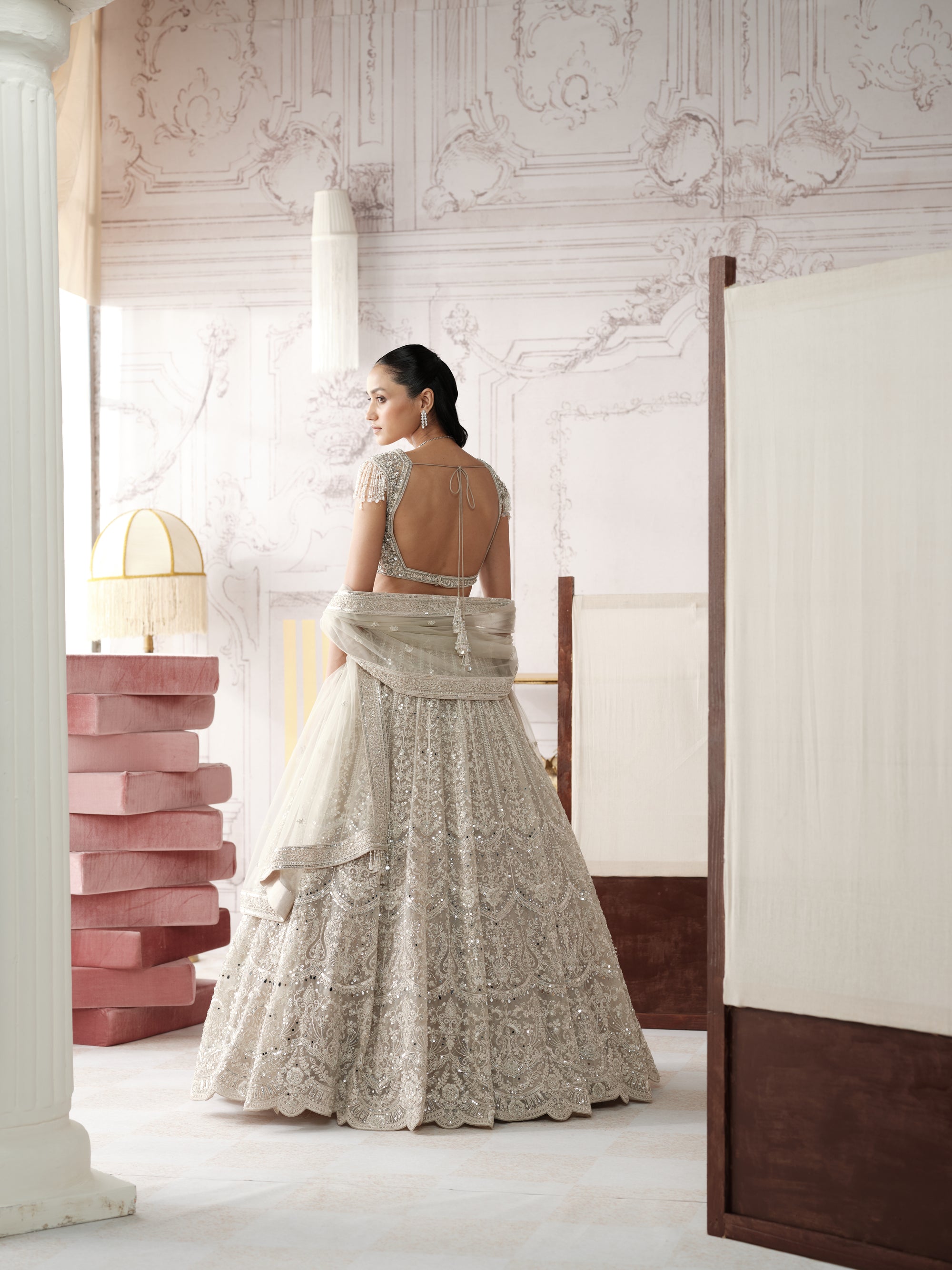 Platinum Eclat Embroidered Lehenga Set
