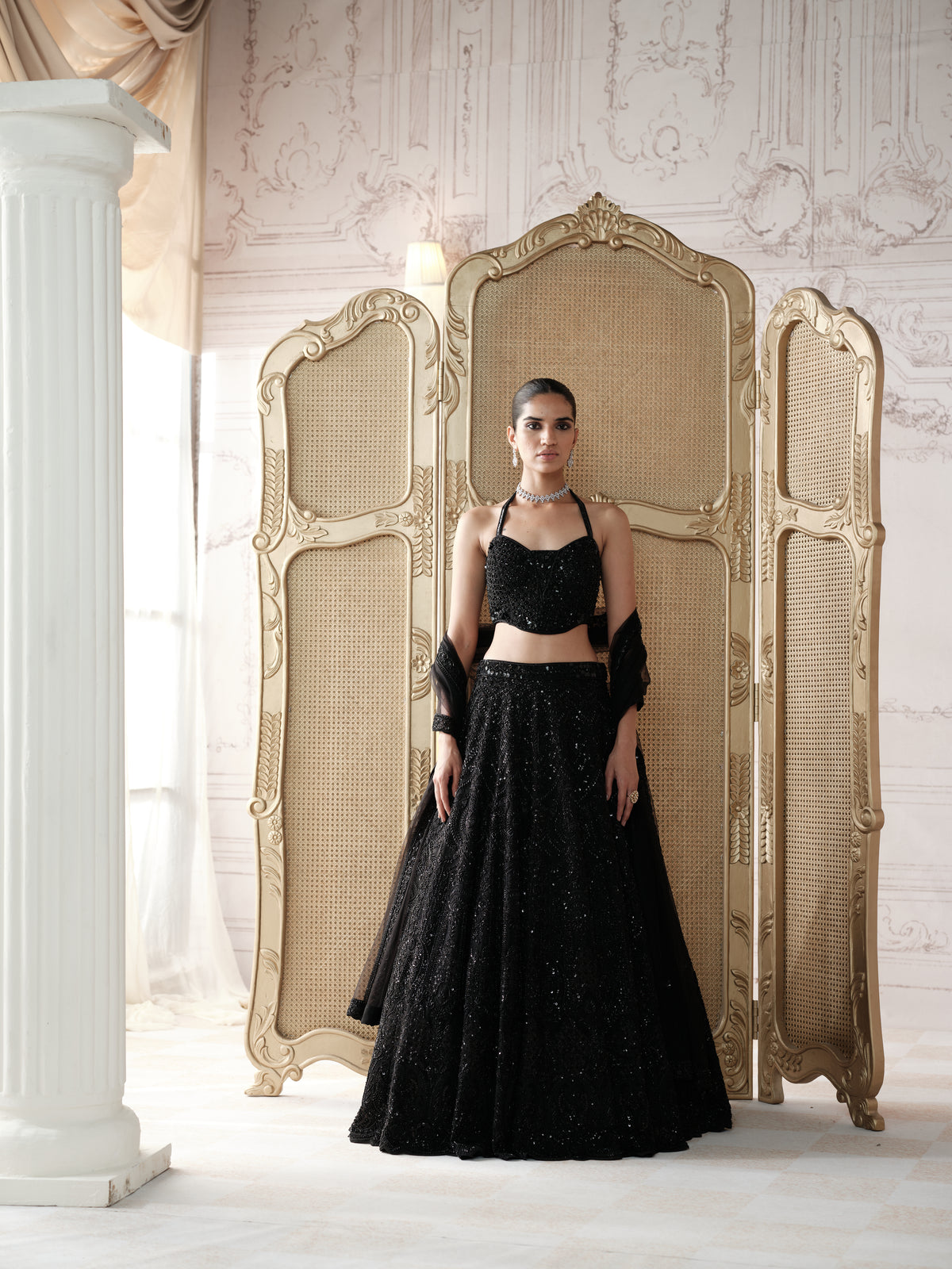 Noir Etoile Embroidered Lehenga Set