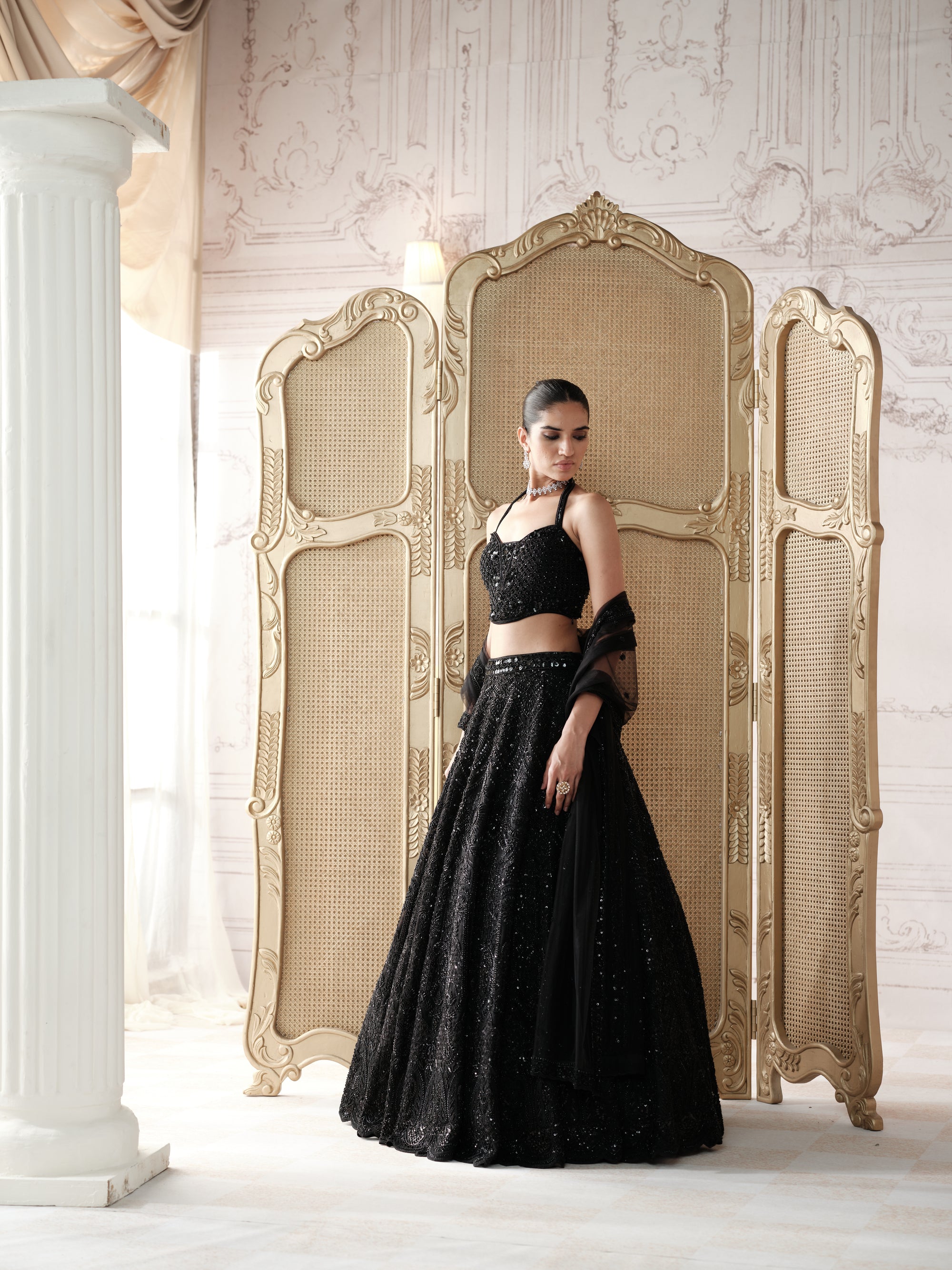 Noir Etoile Embroidered Lehenga Set