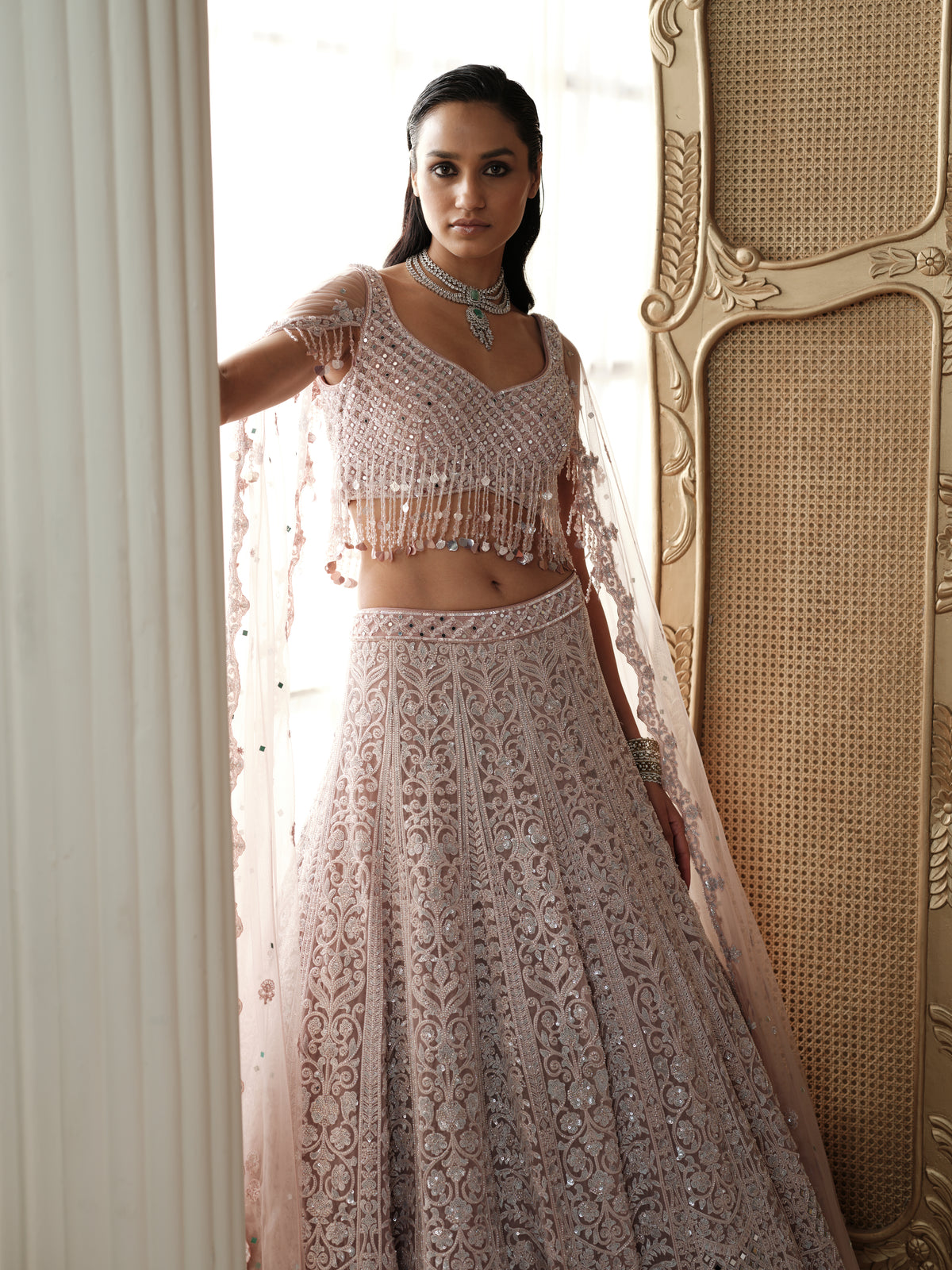 Blush Elysee Embroidered Lehenga Set