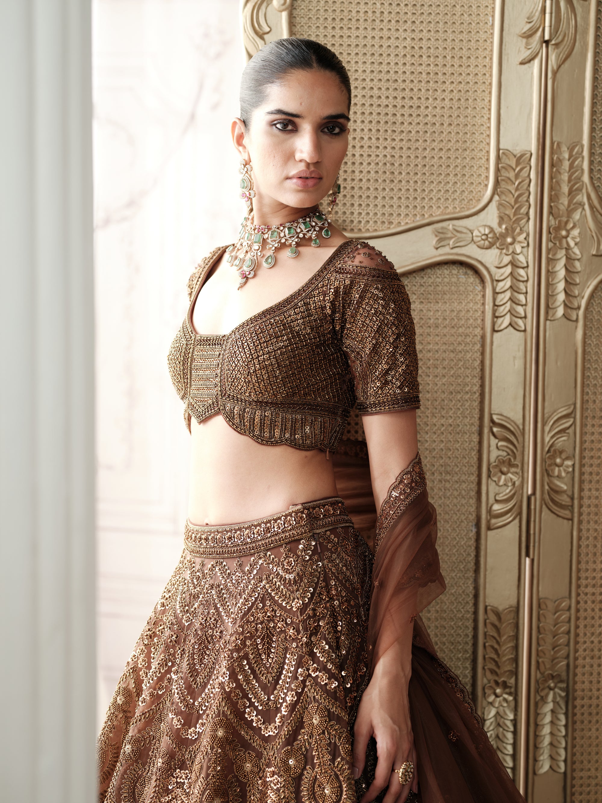Cocoa Royale Embroidered Lehenga Set