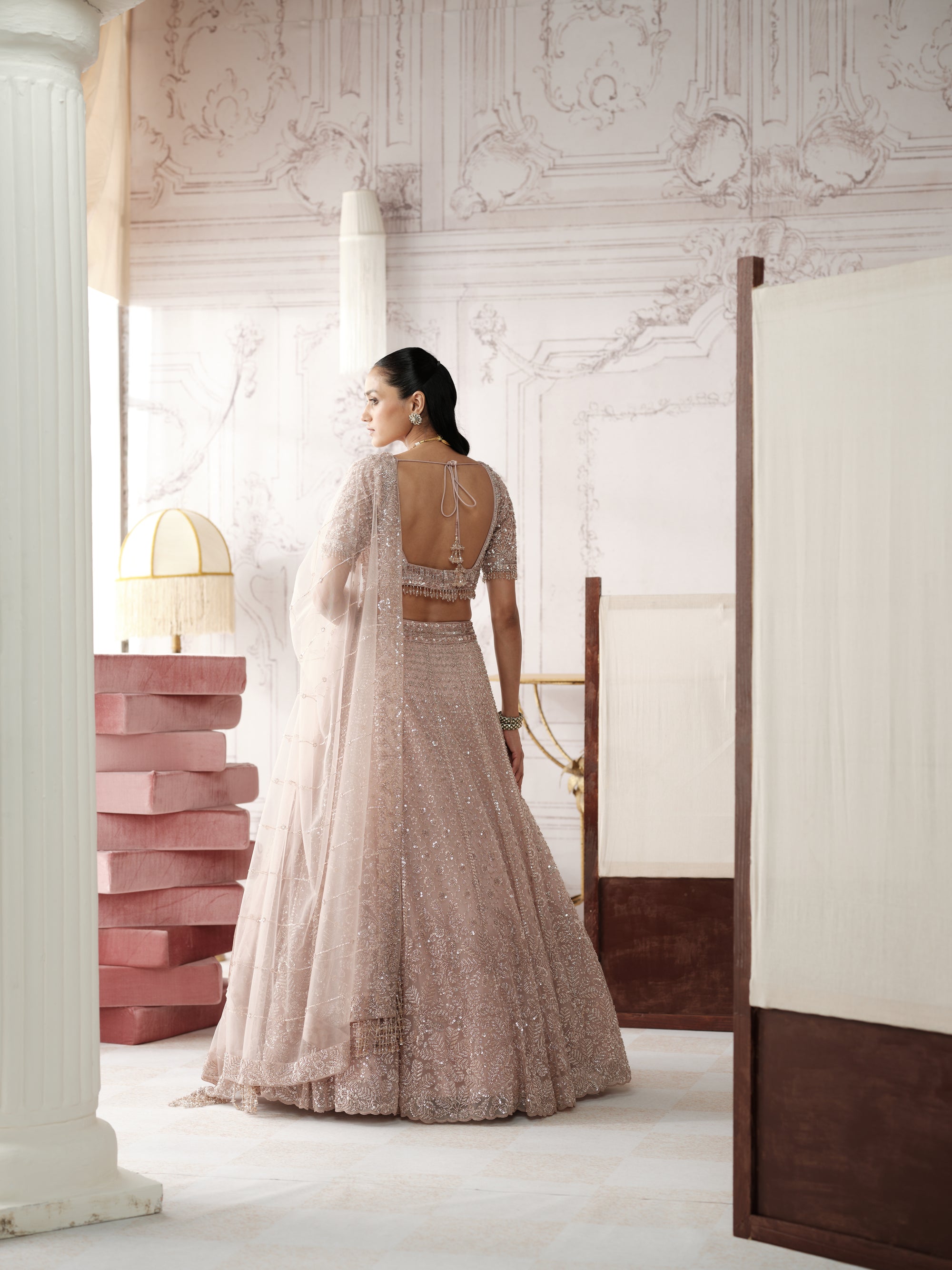Ivory Blush Embroidered Lehenga Set