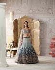 Aqua Lagoon Embroidered Lehenga Set