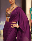 Mystic Plum Draped Saree  - Ready to Ship
