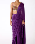 Mystic Plum Draped Saree  - Ready to Ship