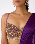 Mystic Plum Draped Saree  - Ready to Ship