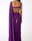 Mystic Plum Draped Saree  - Ready to Ship