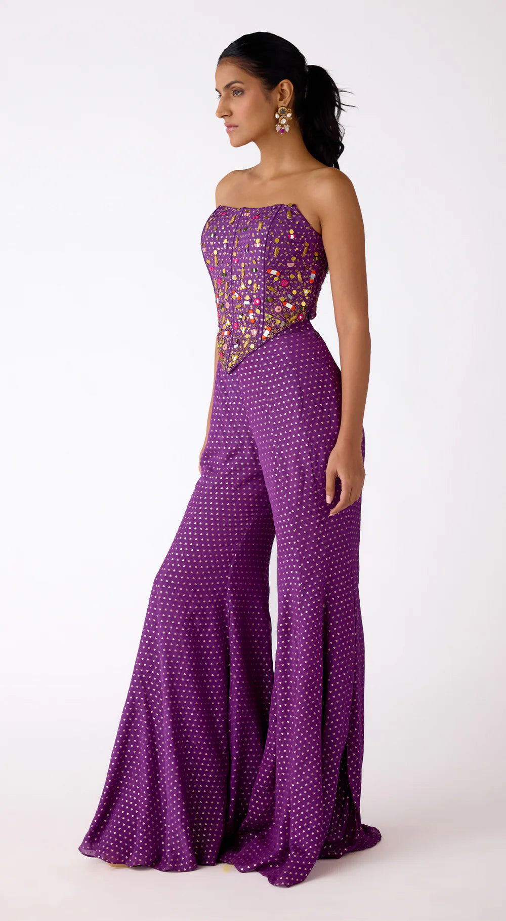 The Mystic Plum Sharara Set - Ready to Ship