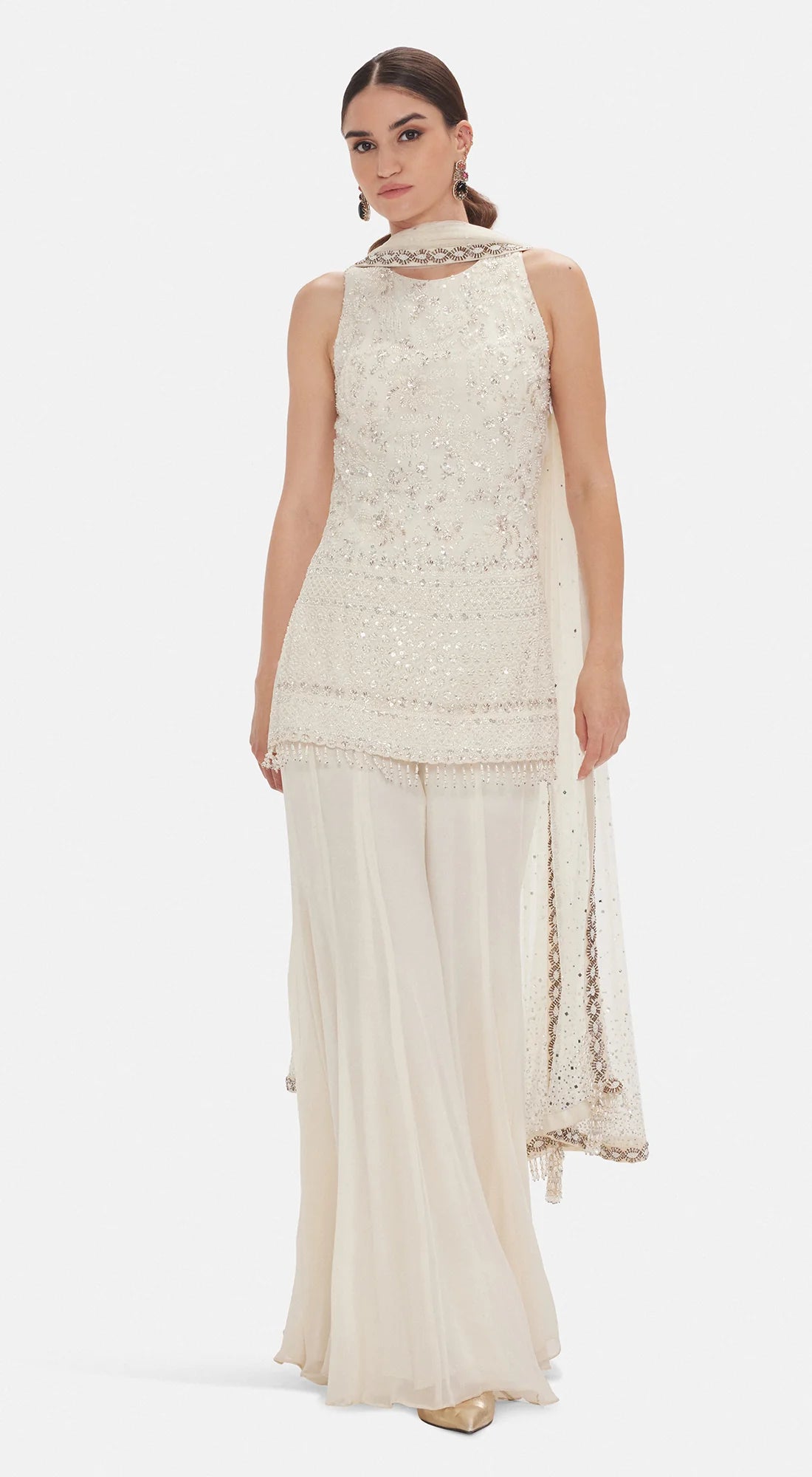The Ivory Glace Sharara Set  - Ready to Ship