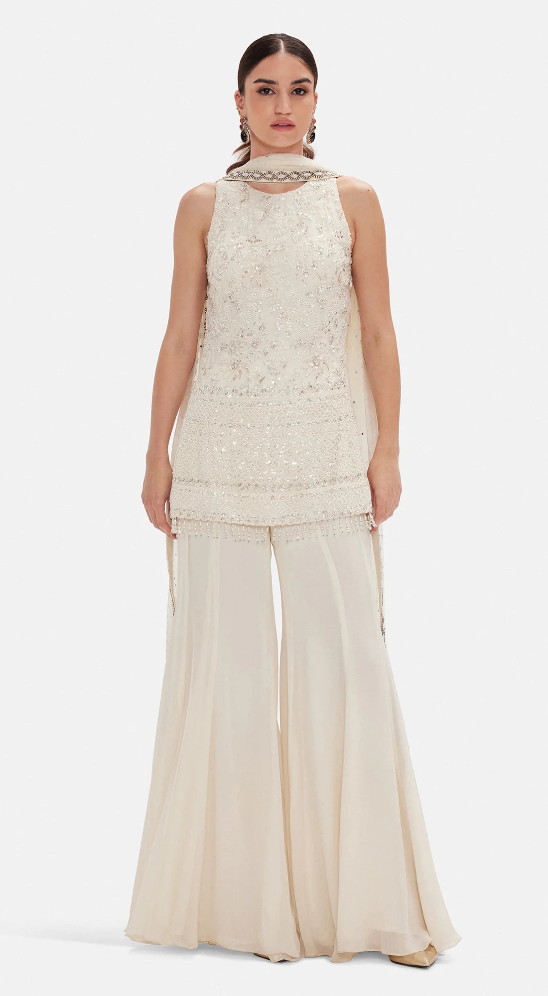 The Ivory Glace Sharara Set  - Ready to Ship