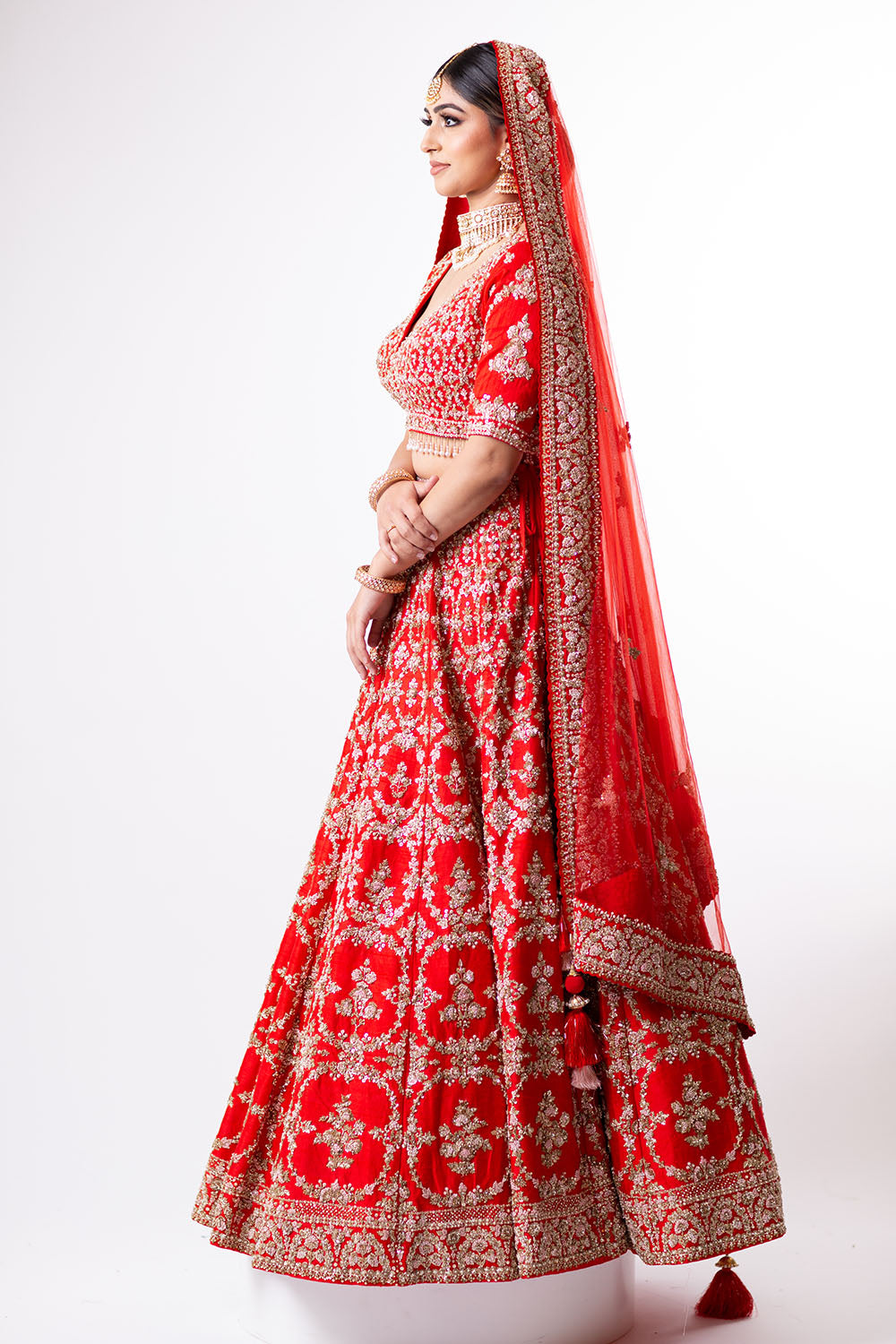 Sunny's Red Heritage Lehenga XI - Ready to Ship