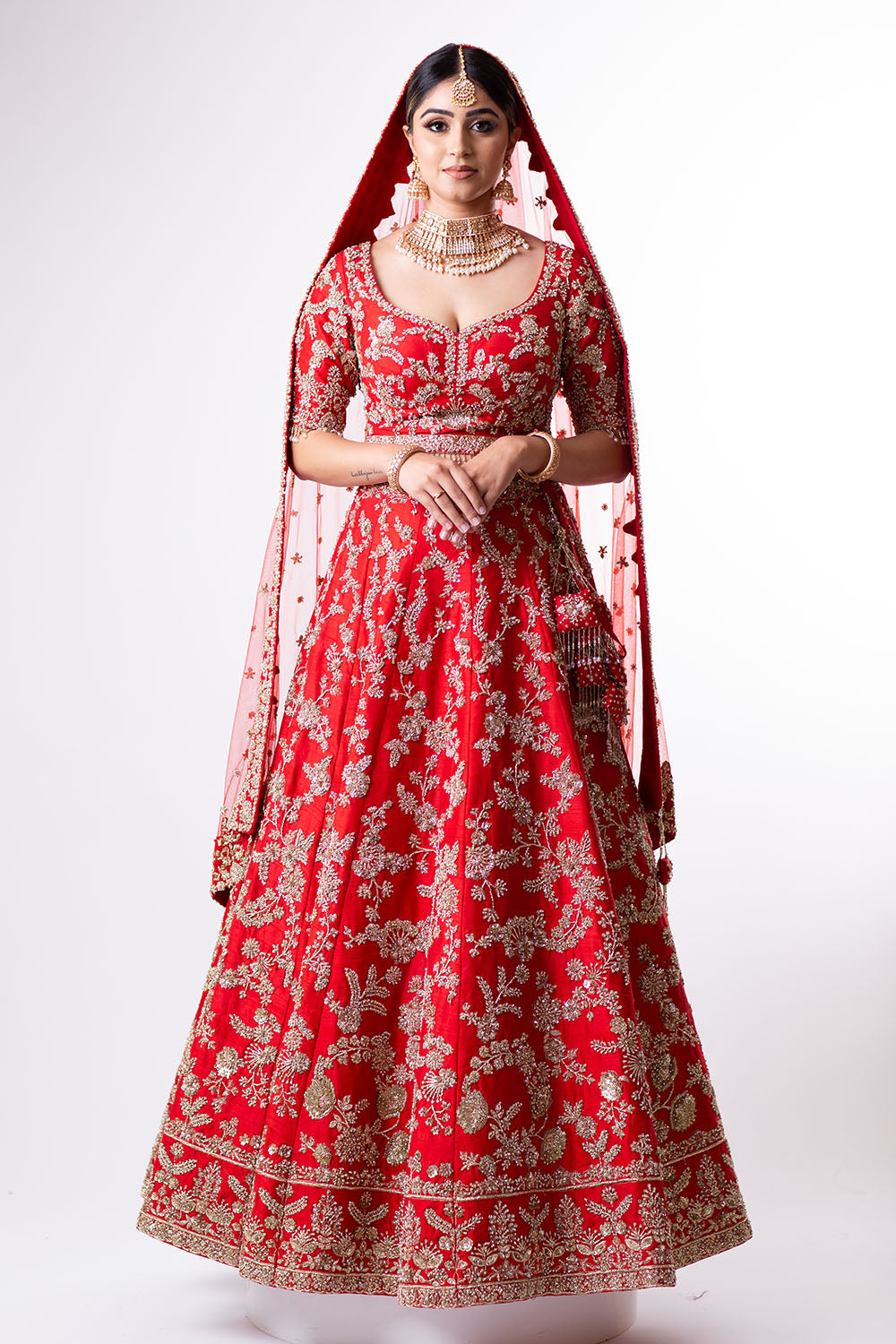 Sunny's Red Heritage Lehenga IV - Ready to Ship