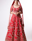Sunny's Red Heritage Lehenga IV - Ready to Ship